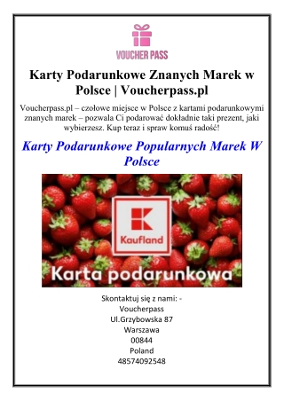 Karty Podarunkowe Znanych Marek w Polsce | Voucherpass.pl