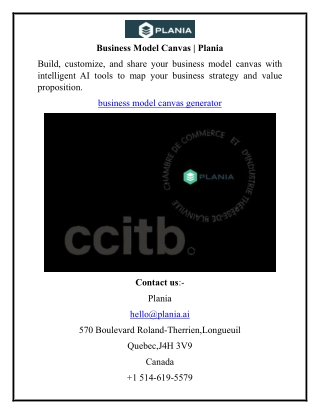 Business Model Canvas  Plania