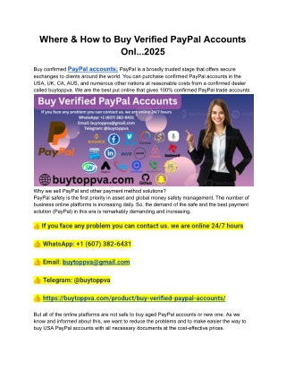 Where & How to Buy Verified PayPal Accounts Onl