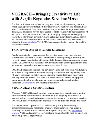 Custom acrylic keychains and animation peripheral products – VOGRACE