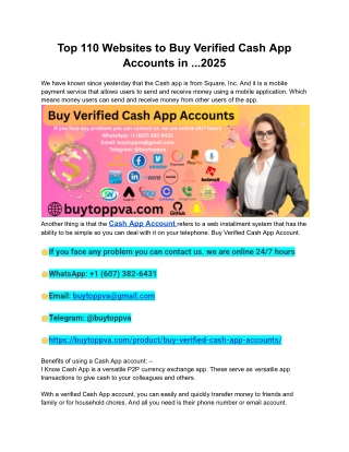 Top 110 Websites to Buy Verified Cash App Accounts in ...2025