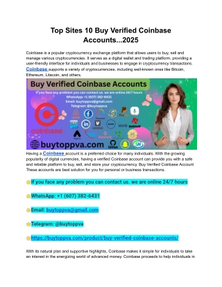 Top Sites 10 Buy Verified Coinbase Accounts...2025