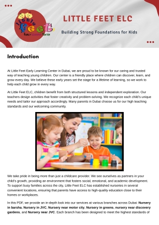 Little Feet ELC- Building Strong Foundations for Kids