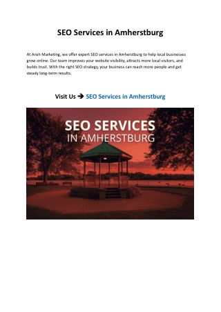 Local SEO in Amherstburg - Ansh Marketing