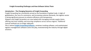 Freight Forwarding Challenges and How Software Solves Them