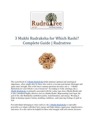 3 Mukhi Rudraksha for Which Rashi4445454