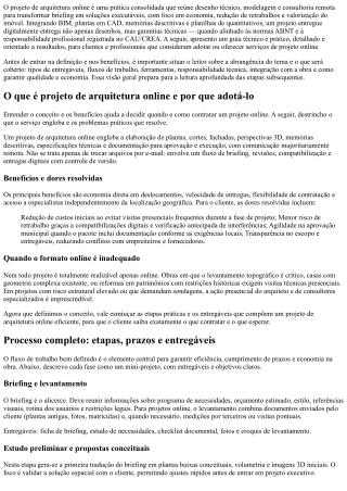 Projeto de arquitetura online: aprovação CREA, obra mais rápida