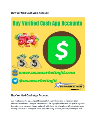Buy Verified Cash App Account