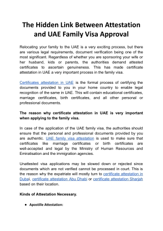 The Hidden Link Between Attestation and UAE Family Visa Approval