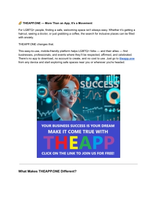 THEAPP.ONE — More Than an App, It’s a Movement