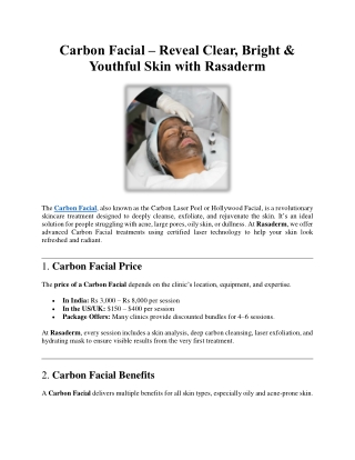 Carbon Facial: Book Your Carbon Facial Today!