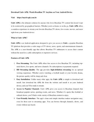 UniTV Apk