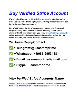 Buy Verified Stripe Account