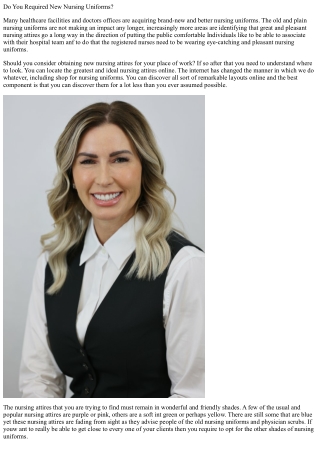 Do you require brand-new nursing attires