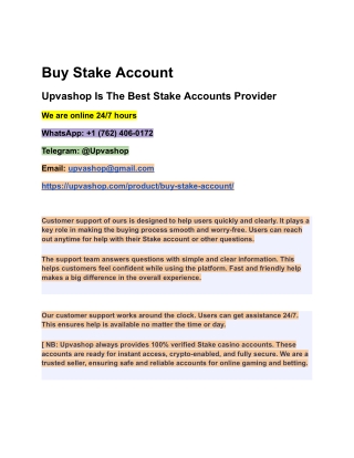 How to Buy a Stake Account Online (Step-by-Step Guide)