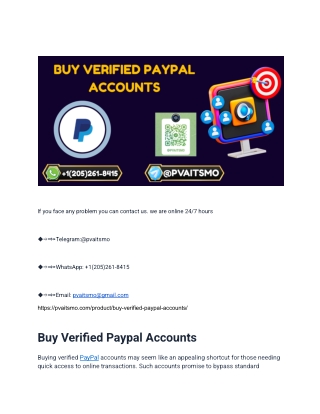 Buy Verified Pay-Pal Accounts in 2025