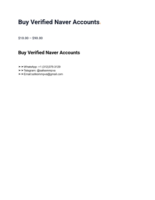 Buy Verified Naver Accountss