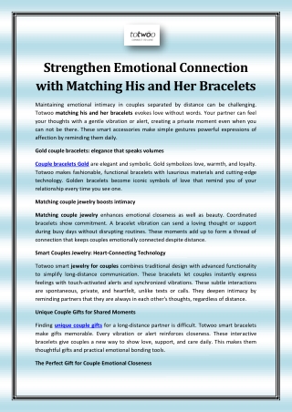 Strengthen Emotional Connection with Matching His and Her Bracelets