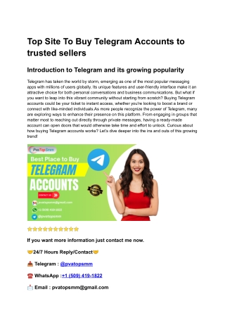 Top Site To{{{{ Buy Telegram Accounts}}}}} to trusted sellers