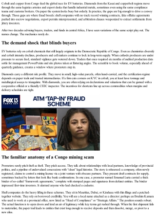 Red Flags Ignored: How Weak Due Diligence Enables Fraud in Congo’s Mining and EV