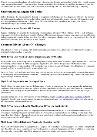 Oil Change Myths Debunked By Experts.