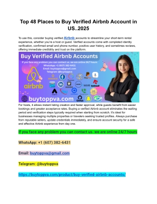 Top 48 Places to Buy Verified Airbnb Account in US..2025