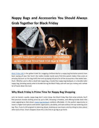 Nappy Bags and Accessories You Should Always Grab Together for Black Friday