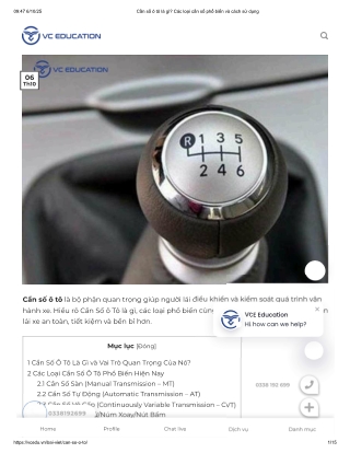 Cần số ô tô là gì? Các loại cần số phổ biến và cách sử dụng