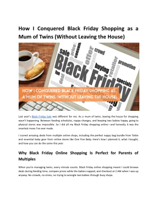 How I Conquered Black Friday Shopping as a Mum of Twins