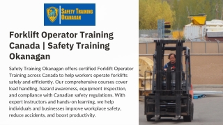 Forklift Operator Training Canada | Safety Training Okanagan