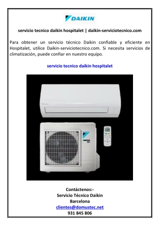 servicio tecnico daikin hospitalet | daikin-serviciotecnico.com
