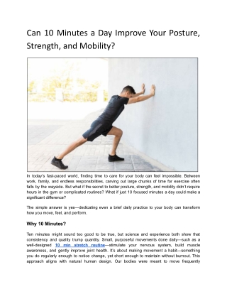 Can 10 Minutes a Day Improve Your Posture, Strength, and Mobility