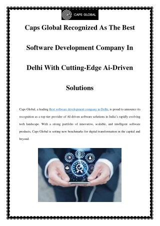 Best Software Development Company in Delhi | AI-Driven Solutions by Caps Global
