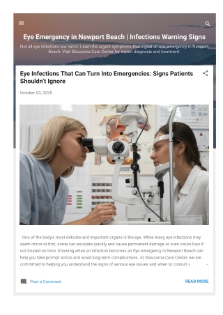 Eye Emergency in Newport Beach