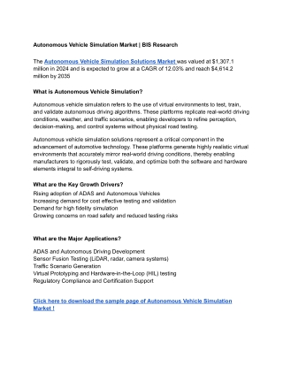 Autonomous Vehicle Simulation Market - 6 October 2025