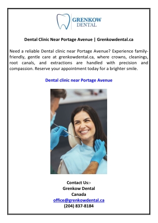 Dental Clinic Near Portage Avenue | Grenkowdental.ca