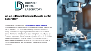 All-on-4 Dental Implants Durable Dental Laboratory