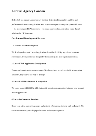 Laravel Agency London