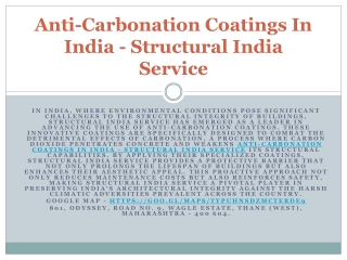 Best Anti Carbonation Coating contractor Service In India - Structural India Ser