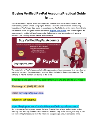 Buying Verified PayPal AccountsPractical Guide fo