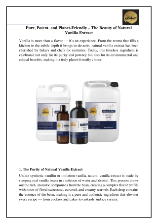 Pure, Potent, and Planet-Friendly – The Beauty of Natural Vanilla Extract (1)