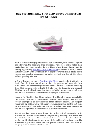 Buy Premium Nike First Copy Shoes Online from Brand Knock