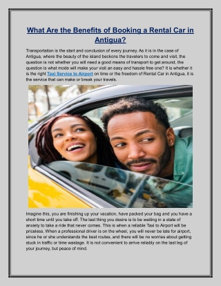 What Are the Benefits of Booking a Rental Car in Antigua?