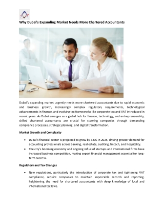 Why Dubais Expanding Market Needs More Chartered Accountants