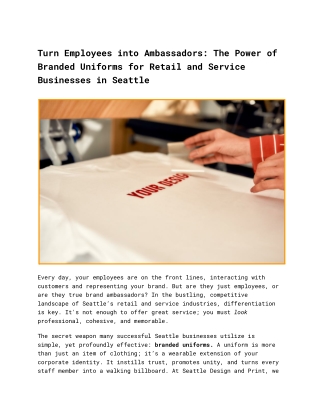 Turn Employees into Ambassadors_ The Power of Branded Uniforms for Retail and Service Businesses in Seattle