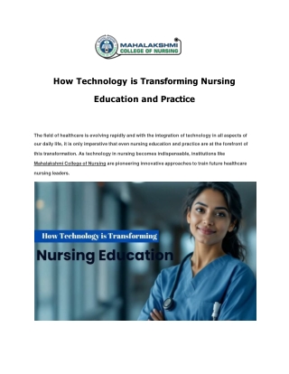How Technology is Transforming Nursing Education and Practice