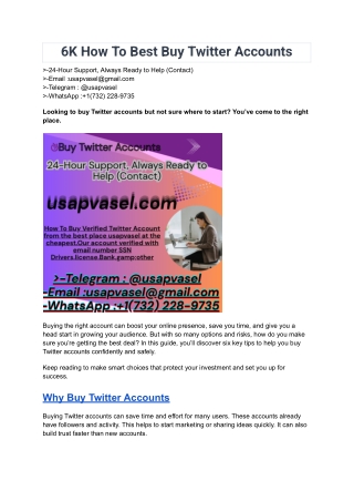 6K How To Best Buy Twitter Accounts