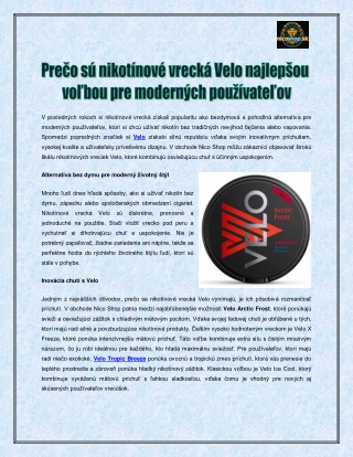 Prečo sú nikotínové vrecká Velo najlepšou voľbou pre moderných používateľov