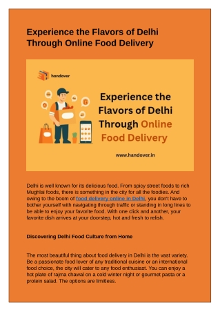 Handover-Experience-the-Flavors-of-Delhi-Through-Online-Food-Delivery