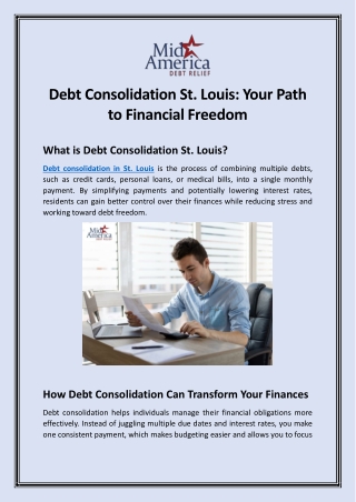 Debt Consolidation St. Louis Your Path to Financial Freedom